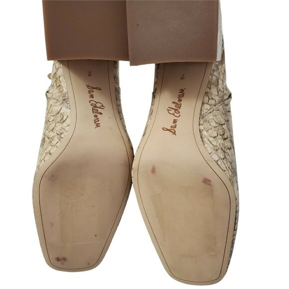 Sam Edelman Boots Womens 7 Brown Daruby Embossed Ankle Booties Block Heels - Picture 8 of 9